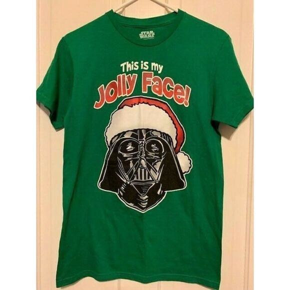 STAR WARS DARTH VADER THIS IS MY JOLLY FACE SIZE SMALL T-SHIRT - Picture 1 of 3